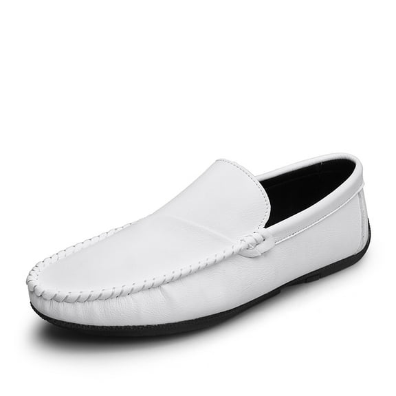 Men's Casual Loafers Slip On Leather Shoes Comfortable Lightweight Driving Shoes Male Moccasins Classic Penny Loafer Flats Boat Shoes Outdoor Walking Shoes