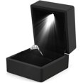 thumbnail image 1 of Caja de anillo de moda con luz LED, caja de anillo luminosa para propuesta de matrimonio, caja de anillo con iluminación LED interna, caja de anillo de compromiso para boda (negro), 1 of 5