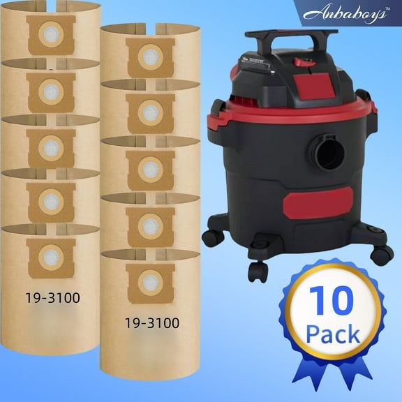 10 Pack 19-3100 High-Efficiency Disposable Filter Bag ,Compatible with Hyper Tough 5 Gallon Wet/Dry Vacuum