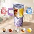 thumbnail image 6 of 20OZ Double Wall Insulated Tumbler with Handle Straw Stainless Steel Travel Mug Leak Proof Lid Vacuum Design Keeps Cold for 34 Hours Portable Cup Holder Fit Reusable Drinkware Butterfly Print, 6 of 6