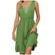 thumbnail image 2 of Puntoco Vestido De Manga Corta Con Cuello En V, Vestido Sin Mangas Con Cuello En V Para Mujer, Color Sólido, Sin Bolsillo, Vestido De Temperamento, Vestido Sin Mangas Con Cuello En V, Verde Menta Xxl, 2 of 5