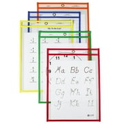 C-Line Reusable Dry Erase Pockets, 9 x 12, Assorted Primary Colors, 25/Box