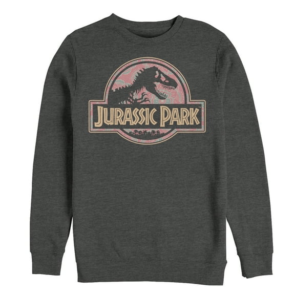 Men's Jurassic Park Logo Henna Print Sweatshirt Charcoal Heather Medium