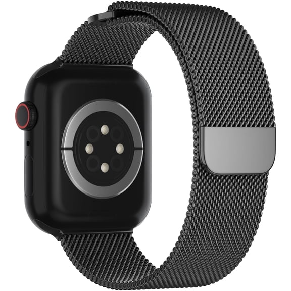PINHEN Stainless Steel Metal Band Compatible with Apple Watch Band 42mm 44mm 45mm 49mm, Mesh Magnetic Clasp Loop Strap Wristband for iWatch Ultra Series 9/8/SE/7/6/5/4/3/2/1