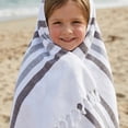 thumbnail image 6 of Unique Bargains Turkish Striped Cotton Beach Towel with Tassel Trim Blue 71" x 40", 6 of 8