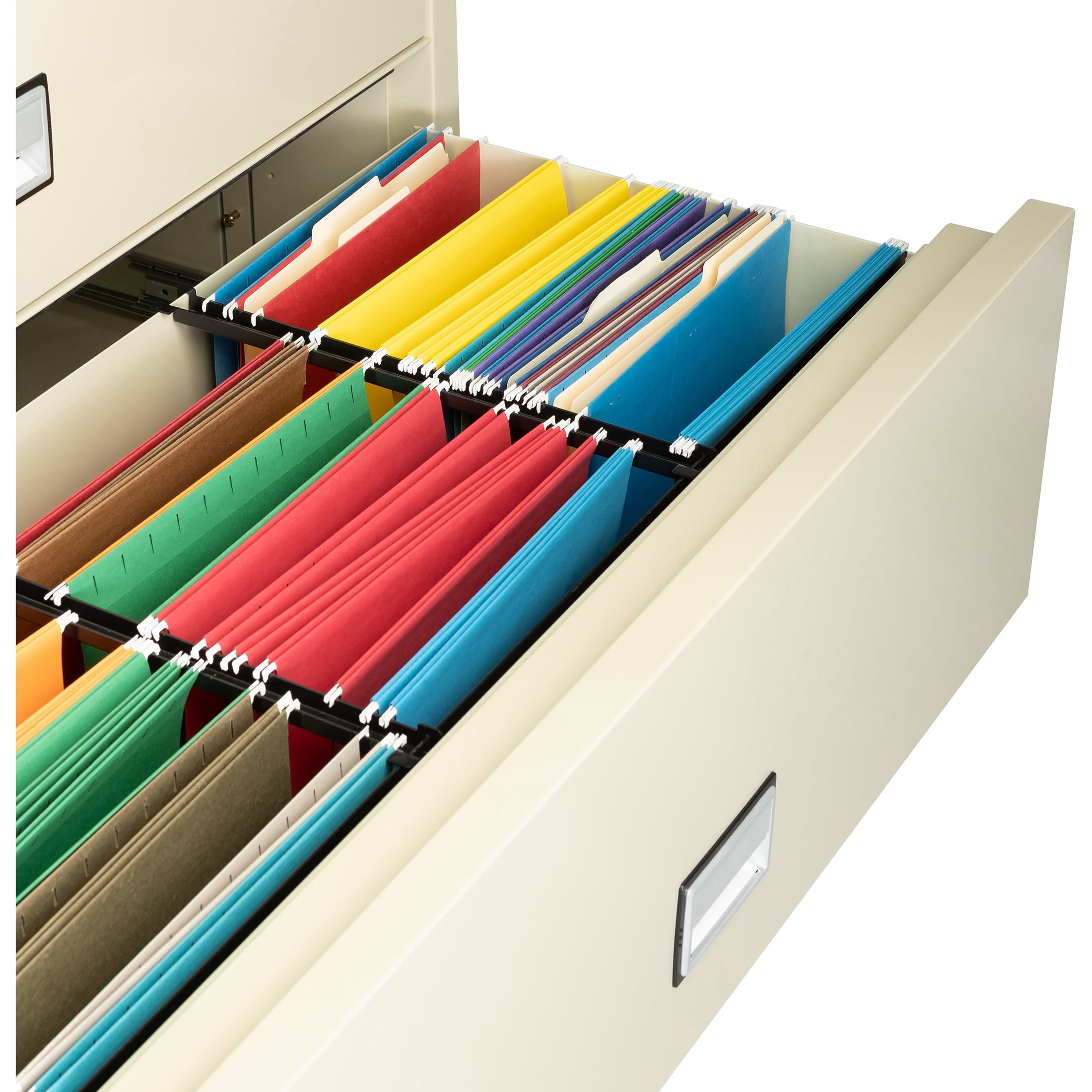 Phoenix Safe Lateral 44 inch 3-Drawer Fireproof File Cabinet with Key Lock, Water Seal, Putty, LAT3W44P