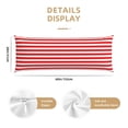 thumbnail image 2 of Naloa Red And White Stripes Super Soft 20x60 Body Pillow Case,Long Side Hidden Zipper（PILLOWS ARE NOT INCLUDED）, 2 of 6