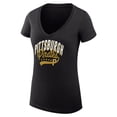 thumbnail image 2 of Women's G-III 4Her by Carl Banks  Black Pittsburgh Pirates Filigree Team V-Neck Fitted T-Shirt, 2 of 3