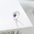 thumbnail image 4 of Gem Stone King 925 Silver and 10K Yellow Gold Purple Amethyst Lab Grown Diamond Ring Set with 1.00cttw Moissanite (1.00 Cttw, Size 7), 4 of 5