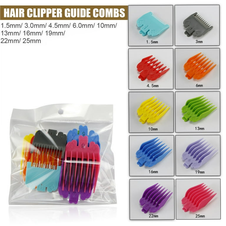 Hair Clipper Guide Comb Replacement Guards Set 10 Color 10 Length Attachment Guide Combs Great Fits for Many Clippers Trimmers Walmart