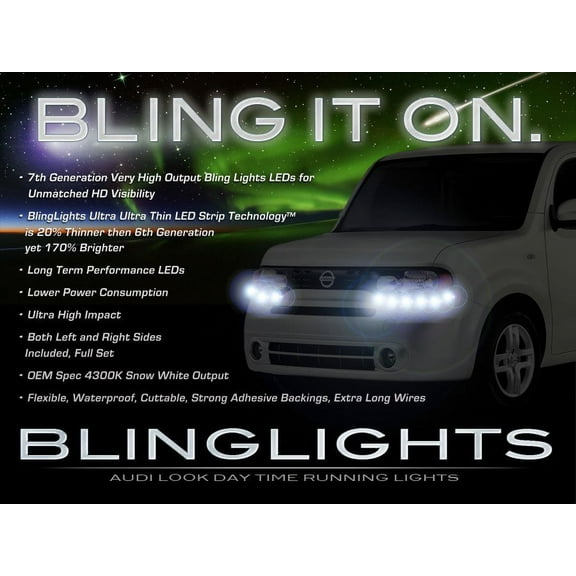For Nissan Cube LED DRL Day Time Running Lights Strips Kit