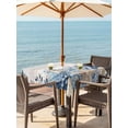 thumbnail image 3 of Outdoor Tablecloth with Umbrella Hole for Patio/Picnic/Party/Camping, Blue Starfish Coastal Waterproof Table Cloth Square Cover Washable, Eucalyptus Summer Nautical Shell Vintage (54"x 54"), 3 of 8