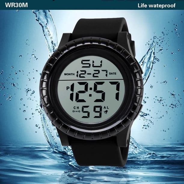 Jacenvly - Reloj de pulsera deportivo de cuarzo con temporizador de cuenta regresiva y fecha digital LED para hombre, regalo para el Día de la Madre, liquidación para el Día de la Madre.