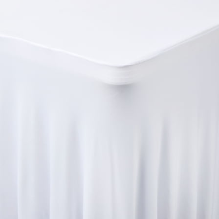 Polyester Ruffle Trim Table Skirt, White, 6', by Way To Celebrate