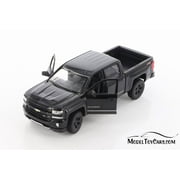 2017 Chevy Silverado Pickup, Black - Welly 24083/4D - 1/29 scale Diecast Model Toy Car (Brand New but NO BOX)