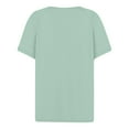 thumbnail image 4 of Breezora Daily Wear V Neck Pocket Tops Women's Casual Short Sleeve Button Down Loose Blouse M Size Mint Green, 4 of 5