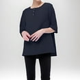 thumbnail image 3 of Weardear Women's 3/4 Sleeve Cotton Linen Jacquard Blouses Top T-Shirt, 3 of 6