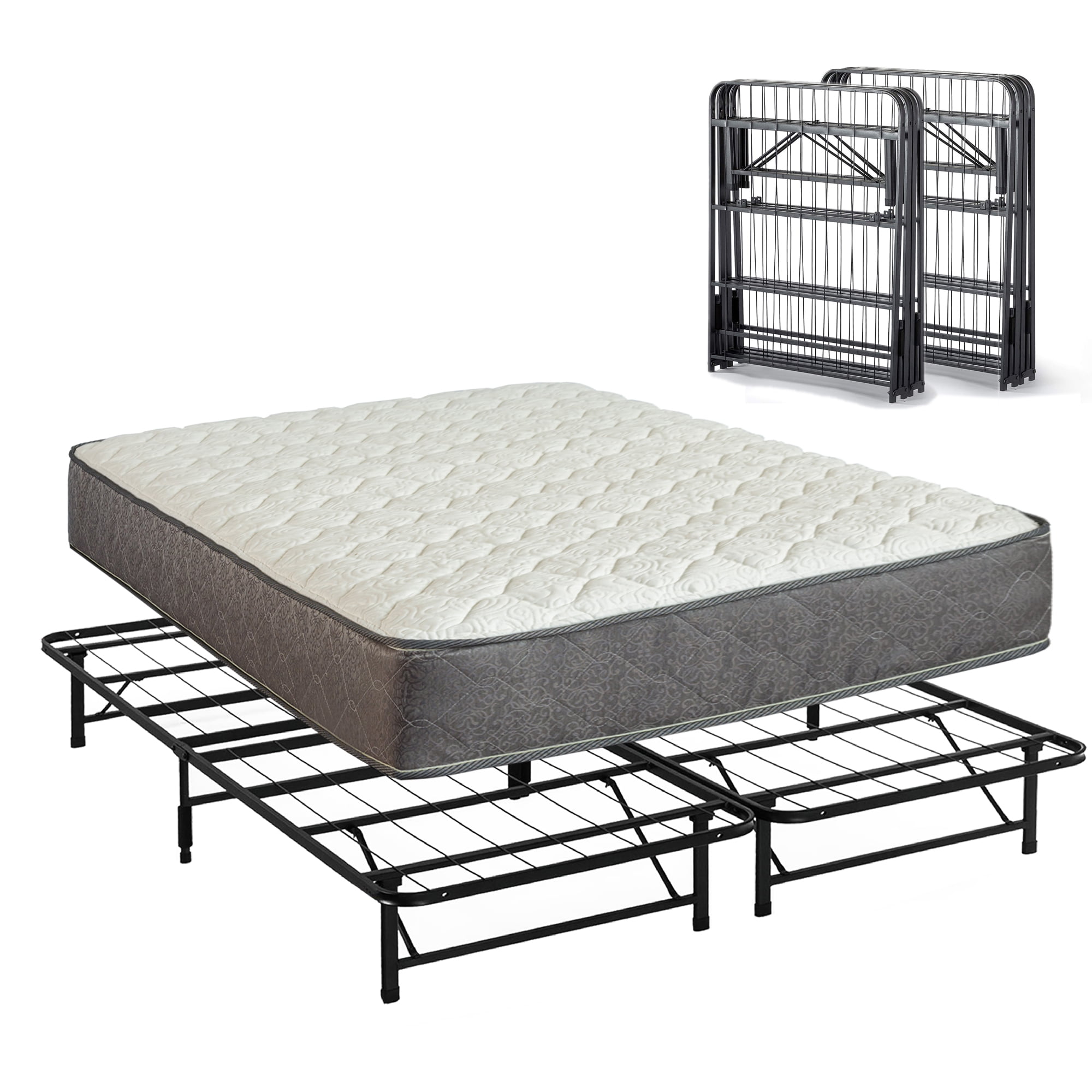 Continental Sleep, 14" Metal Platform Bed and 10" Hybrid Mattress, Full