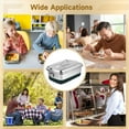 thumbnail image 6 of Stainless Steel Bento Box 2L / 67.6 oz 3-Compartment Lunch Container for Youngsters & Adults, Double Layer, Leak-Proof Food Storage with Handle, 8.7 x 6.1 x 3.5 in, 6 of 6
