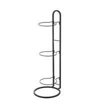 Vertical Ball Storage Rack | 3-Tier Sports Organizer for Basketball, Football & Volleyball | Freestanding Carbon Steel Design | 27.55" x 9.65" | No-Screw Assembly