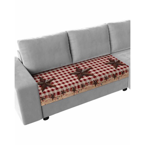 Country Star Farm Couch Cushion Covers Stretch, Washable Sofa Seat Covers Individual Seat Cushion Sofa Slipcovers Farmhouse Plaid Texas Vintage Fruit Couch Cover Furniture Protector M-1PCS