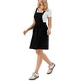 thumbnail image 4 of INSPIRE CHIC Pinafore Dress for Women A Line Adjustable Straps Knee Length Suspender Overall Dresses S Black, 4 of 6
