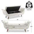 thumbnail image 5 of Liangfu Storage Bench, Ottoman,Upholstered Window Sitting Bench for Bedroom, with Flap and 2 VelvetRound Pillows Bedside Bench,for Livingroom,Bedchamber,White, 5 of 7