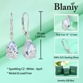 thumbnail image 6 of Blaniy Guardian Angel Wings for Women Dangle Drop Earrings 925 Sterling Silver Teardrop Simulated Diamond Leverback Earrings April Birthstone Jewelry Gifts for Her, 6 of 6