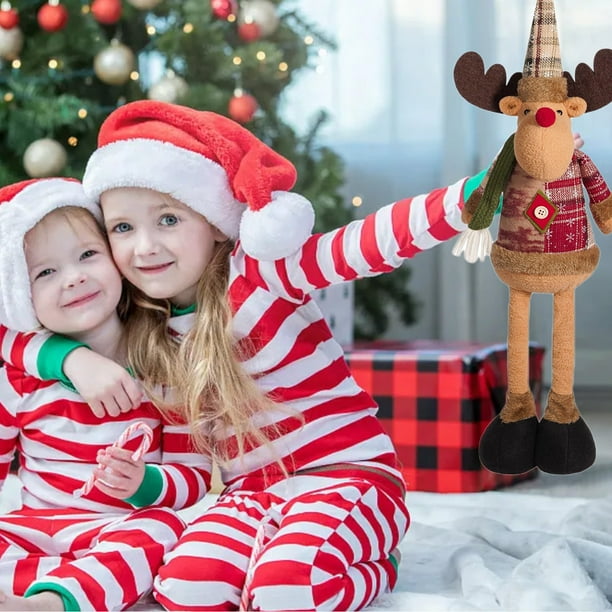 Xihbxyly Muñecos Navideños, Diseño Expandible de Papá Noel, Figuras de Muñeco de Nieve y Reno, Accesorios de Decoración Navideña, Versátiles para El Hogar y La Oficina, Temporada Festiva, Varios Tama