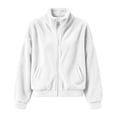 thumbnail image 2 of BXJX Girls Fleece Jackets, Stand Collar Long Sleeve Zip‑Up Casual Outerwear with Pockets White Size 8-9 T, 2 of 9