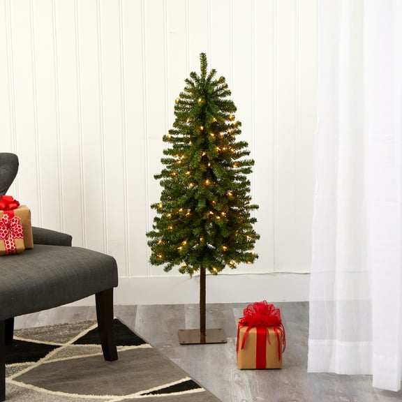 Nearly Natural 4' Alpine Artificial Christmas Tree with 100 Lights and 260 Bendable Branches