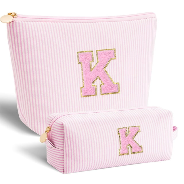 Bolsa de cosméticos Btffitting con monograma de regalo para mujer, color rosa