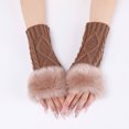 thumbnail image 5 of GZEFJRQM Winter Gloves Knitted Fingerless Gloves for Women Cold Weather Warm Gloves Windproof Elastic Thermal Texting Gloves with Fur Guantes Christmas Gifts, 5 of 5