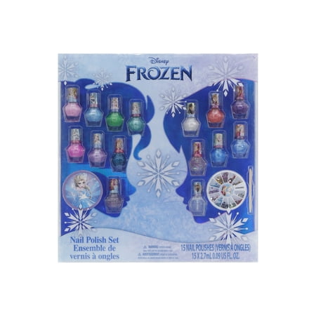 Disney Frozen - Townley Girl Non-Toxic Peel-Off Nail Polish Set for Girls, Ages 3+ (18 CT)