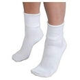 thumbnail image 2 of Buster Brown Women's Socks Cotton Blend Foldover Cuff Socks, One Size Fits Most, White 3-Pack, 2 of 2