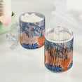 thumbnail image 2 of Yayeee 2 Pack Qtip Holder Bathroom Cotton Swab Canister with Lid Clear Dispenser Set, Pink Leaves, 2 of 6