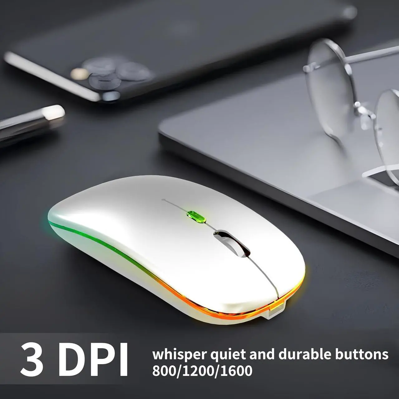 Bluetooth Keyboard and Mouse Combo with 7-Color Backlit, Rechargeable Wireless Keyboard for iPad/Samsung/Tablet/PC/Laptop/iPhone/iOS/Windows/Android