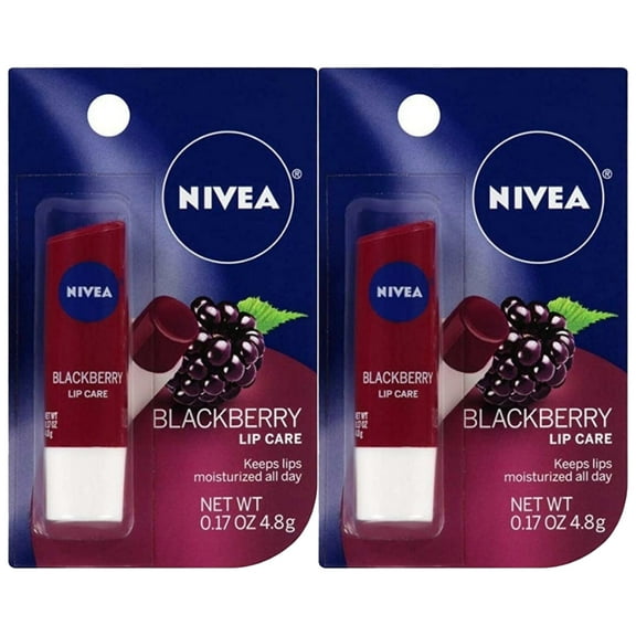 Pack of (2) Nivea Blackberry Lip Care, 0.17 oz