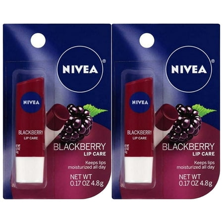 Pack of (2) Nivea Blackberry Lip Care, 0.17 oz