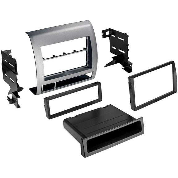 American International TOYK972S Dash Kit for 2005–2011 Toyota Tacoma, Single/Double DIN Stereo Installation Kit, Silver