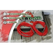 1/4 to 1/4 Male Jack Speaker Cables (2 Pack) by Fat Toad 25ft Professional Pro Audio Red DJ Speakers PA Patch Cords Quarter Inch 12 AWG Gauge Wire for Amp, Music Studio Recording & Stage Gear