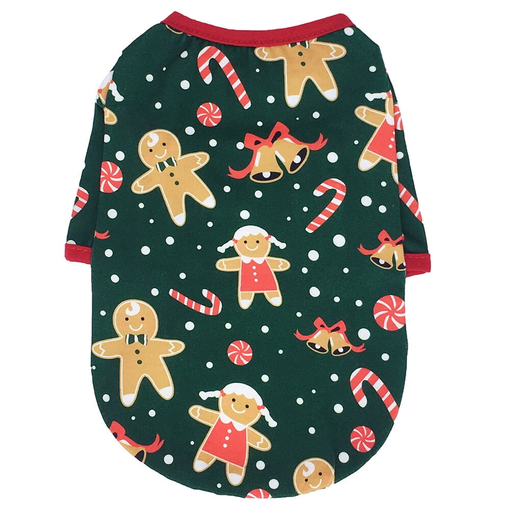 NUOLUX Gingerbread Man Pattern Pet Coat Dog Christmas Clothes Adorable