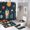 AA-2, variant on Space Adventure Icons Set-1 Shower Curtain Sets Non-Slip Rugs Bath Mat Toilet Cover U Shaped Mat 4 Pcs