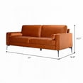thumbnail image 6 of Modern Orange Velvet Sofa 220×80×75cm with Metal Legs, 6 of 10