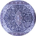 thumbnail image 1 of Ahgly Company Indoor Round Medallion Blue Traditional Area Rugs, 8' Round, 1 of 4