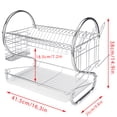 thumbnail image 3 of 2-Tier Dish Drying Rack, Dish Drainer Bowl Rack Holder Sink Drainer Dish Cutlery Drying Drainer Utensils Holder Washing Organizer Kitchen Space Saver  for Kitchen Counter, Dish Dryer, Silver, 3 of 7