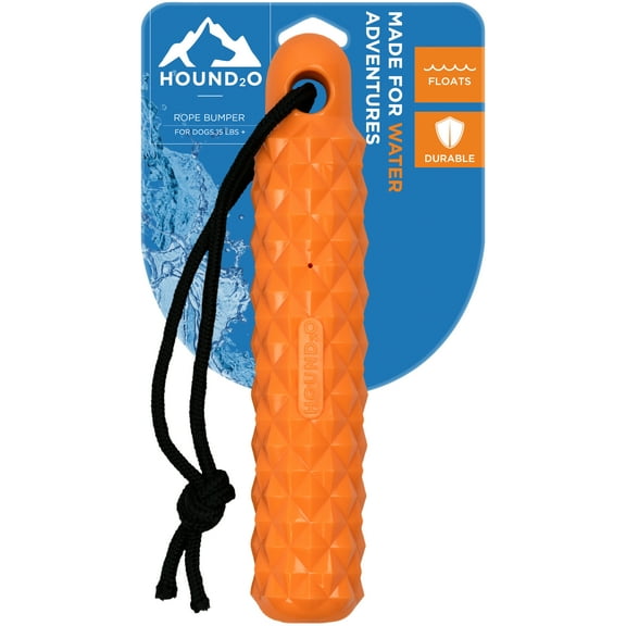 Hound2O Dog Toys | Floating Rope Bumper, Orange | Durable & Floating Outdoor Toy for Dogs