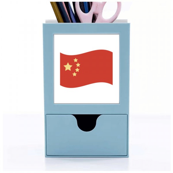 China Flag Stars Art Deco Fashion Desk Supplies Organizer Pen Holder Card