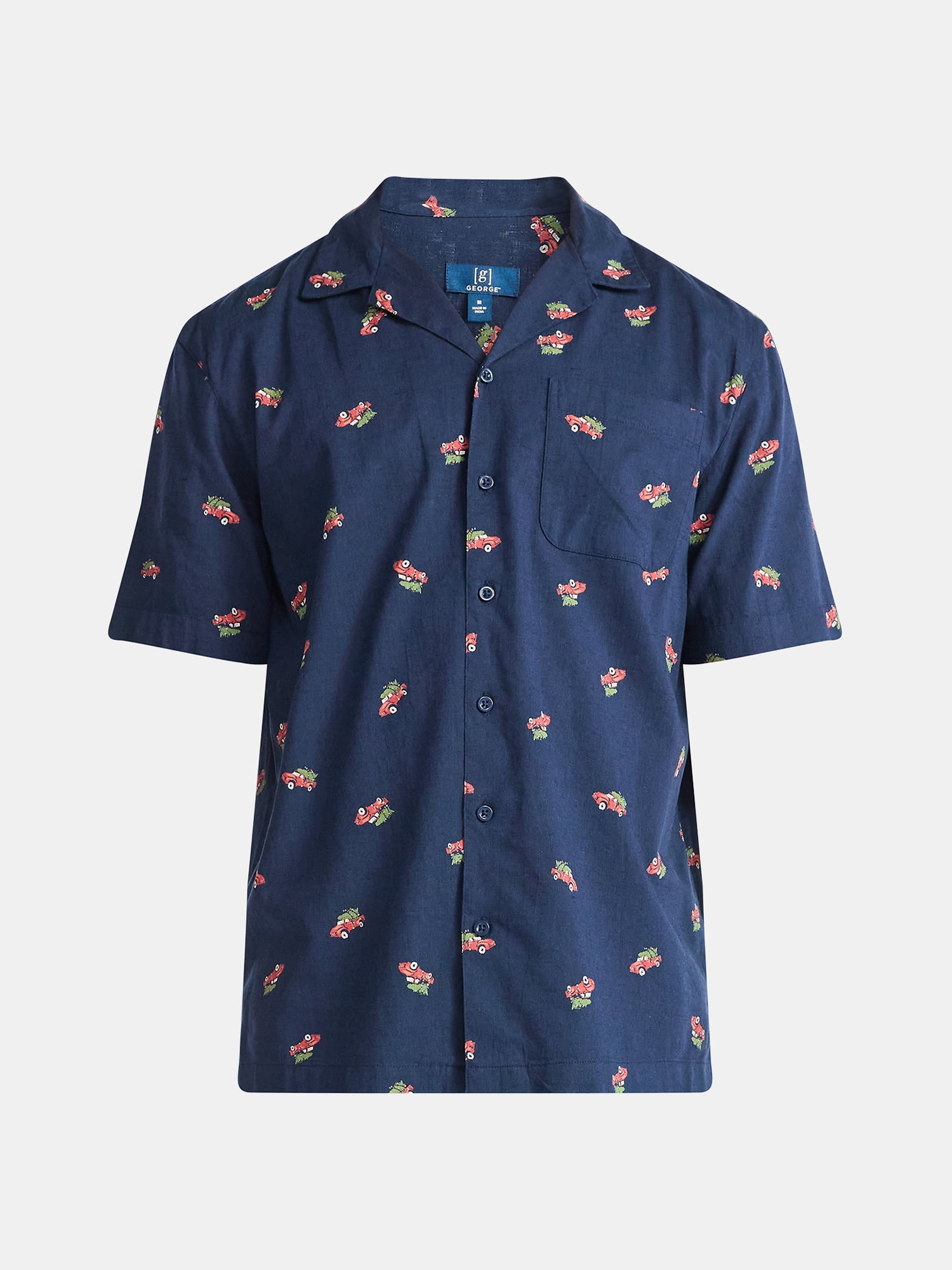 George Men's and Big Men's Holiday Camp Shirt, Sizes S-3XL
