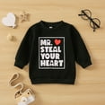 thumbnail image 2 of Byoo Letter Graphic Sweatshirts for Toddler Boy Valentine's Day Long Sleeve Active Sweatshirt Kids Pullover Top, 2 of 4